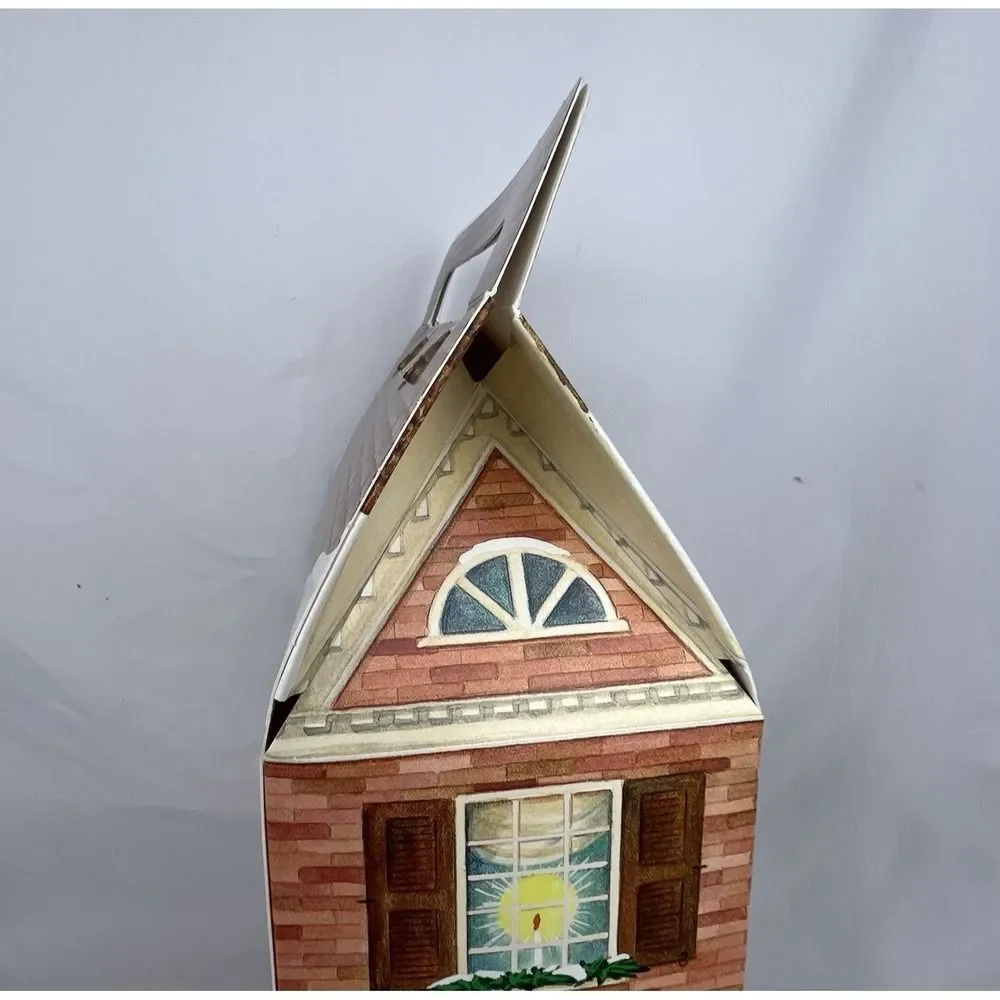 Vtg BYERS CHOICE Caroler Double Christmas Village Storage Display Box Toy Shop